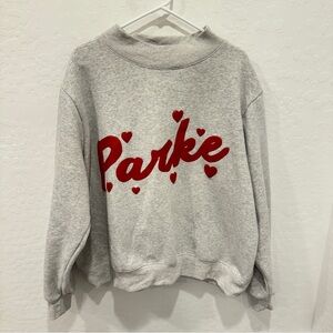 PARKE SWEETHEARTS MOCKNECK VALENTINE'S DAY SWEATSHIRT L/XL GRAY RED Sold Out